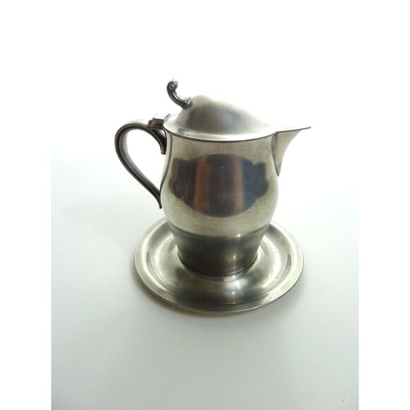 Vintage Creamer with Attached Saucer, Coffee Station Decor - Picture 1 of 5